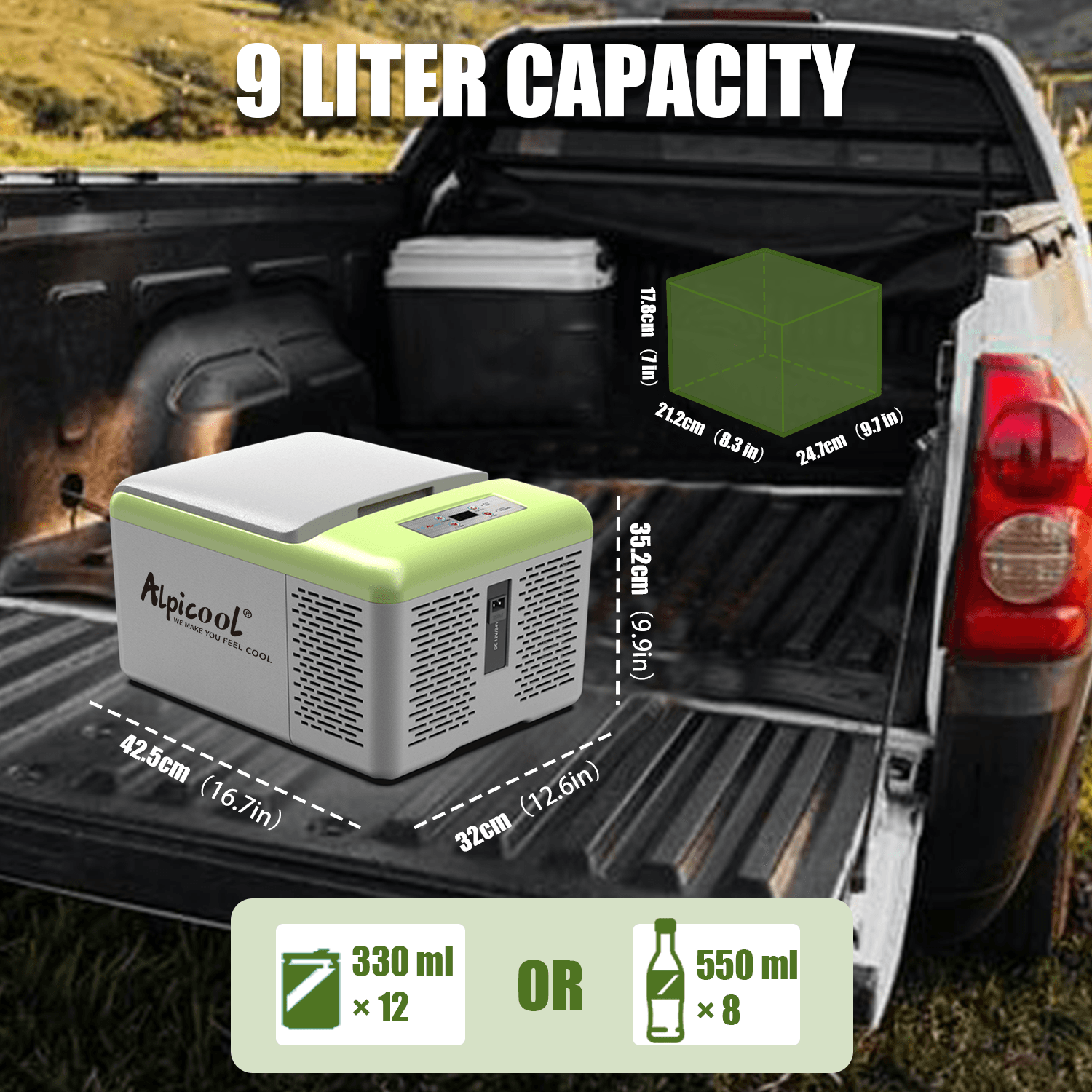 Frødak FDC9PT Green Mini Car Fridge - Bild 3