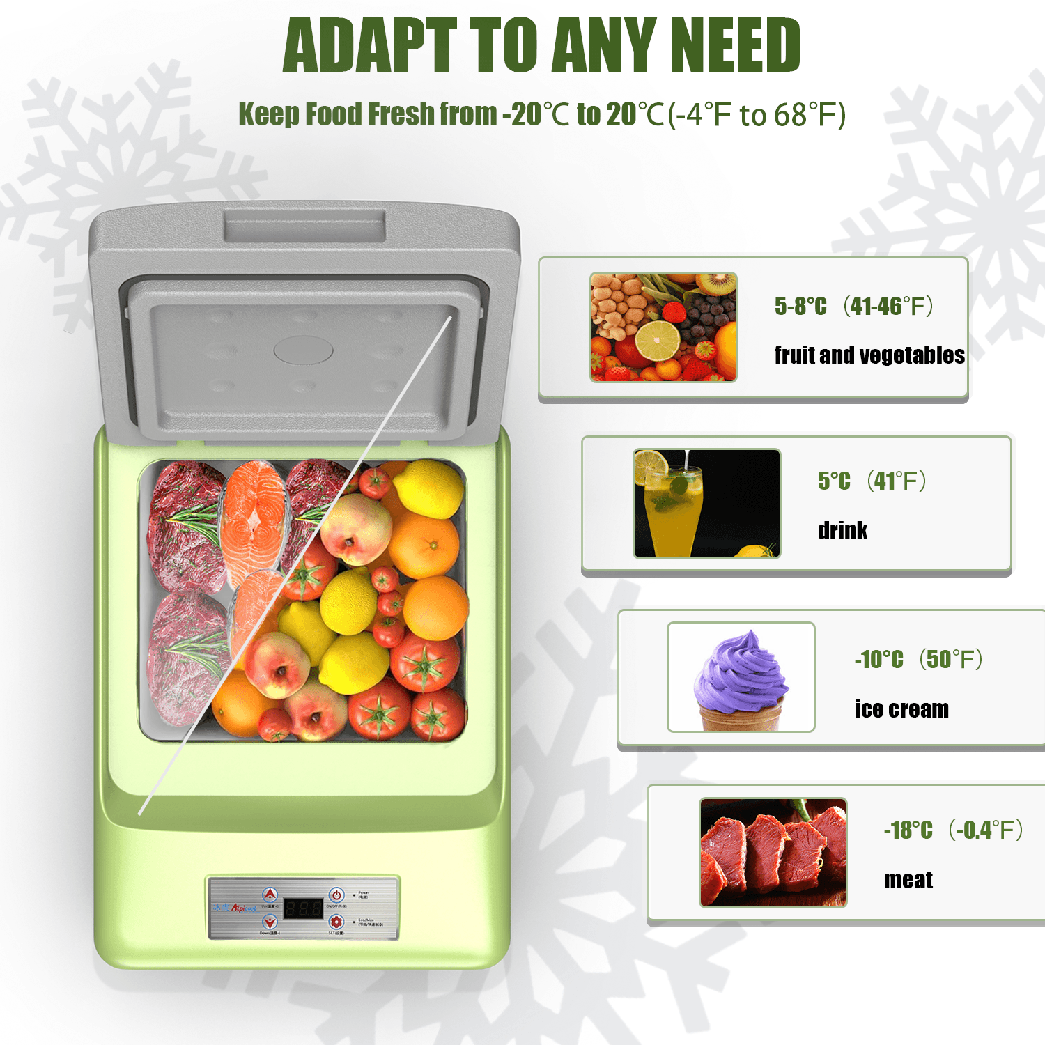 Frødak FDC9PT Green Mini Car Fridge - Bild 4