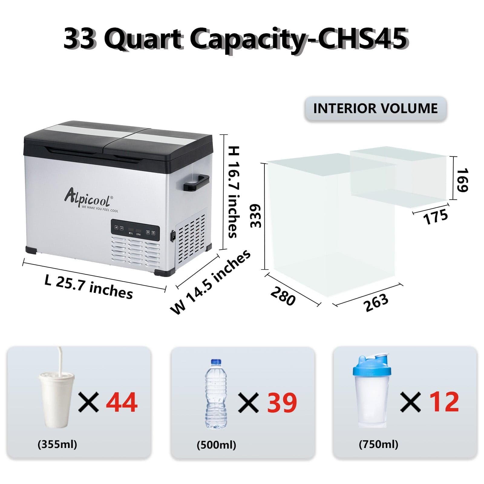 Frødak FDCHS45 Zwei-Zonen-Camping-Kühlgefrierkombination - Ansicht 2