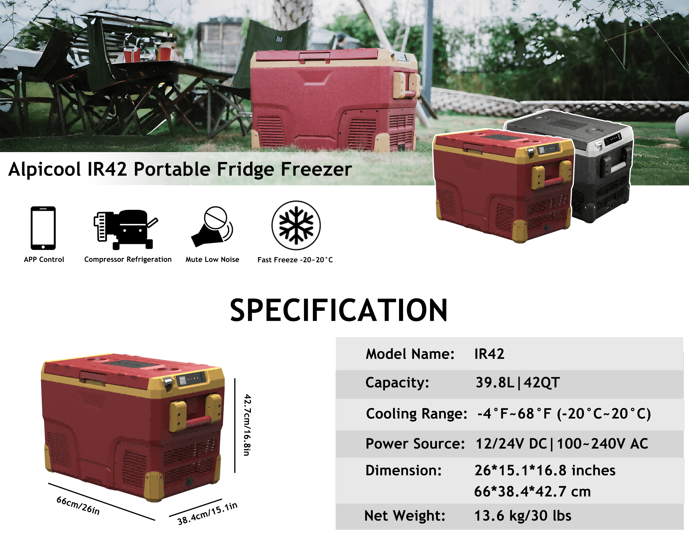 Frødak FDIR42 Grey Portable Car Fridge - Bild 8