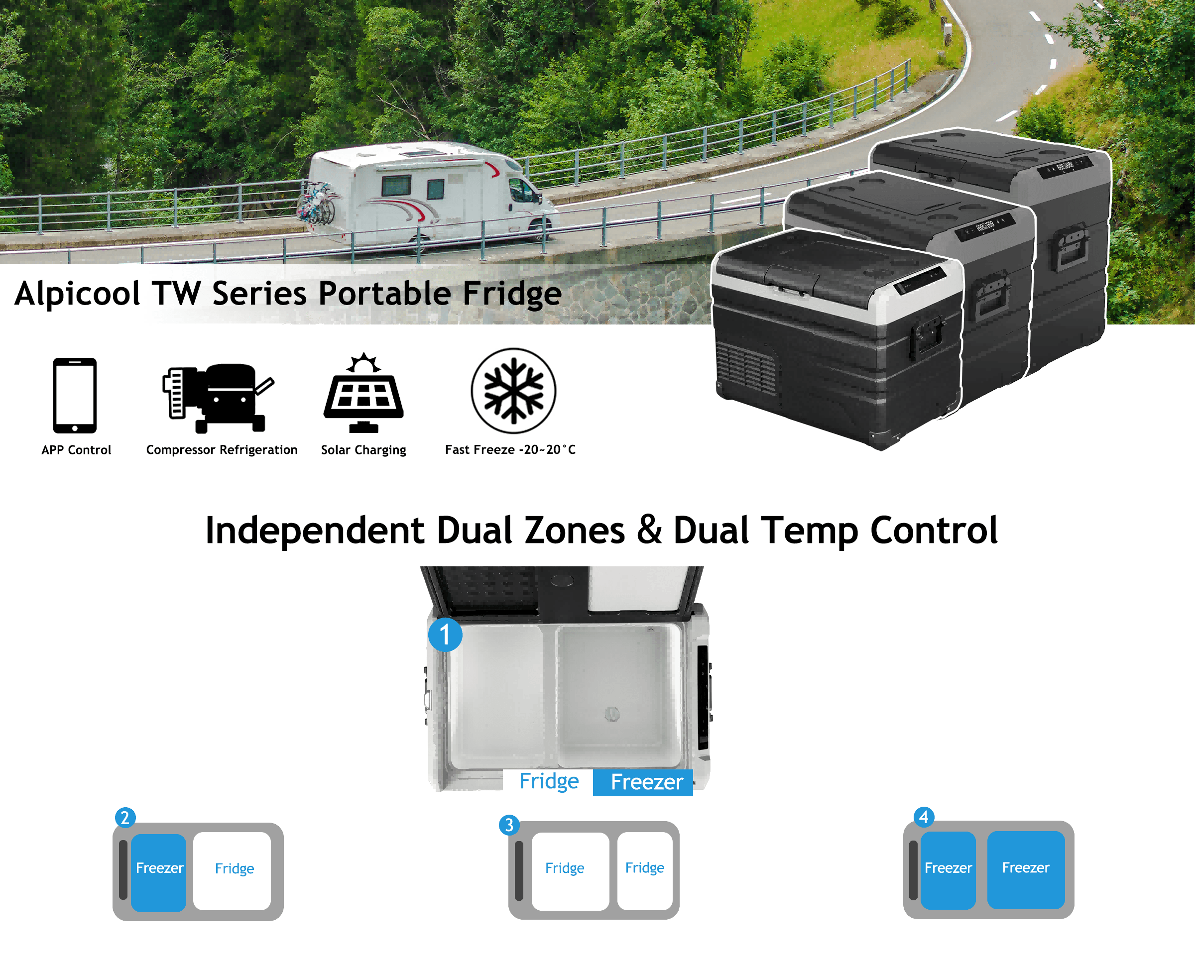 Frødak FDTW45 Portable Dual Zone Car Fridge - Bild 5