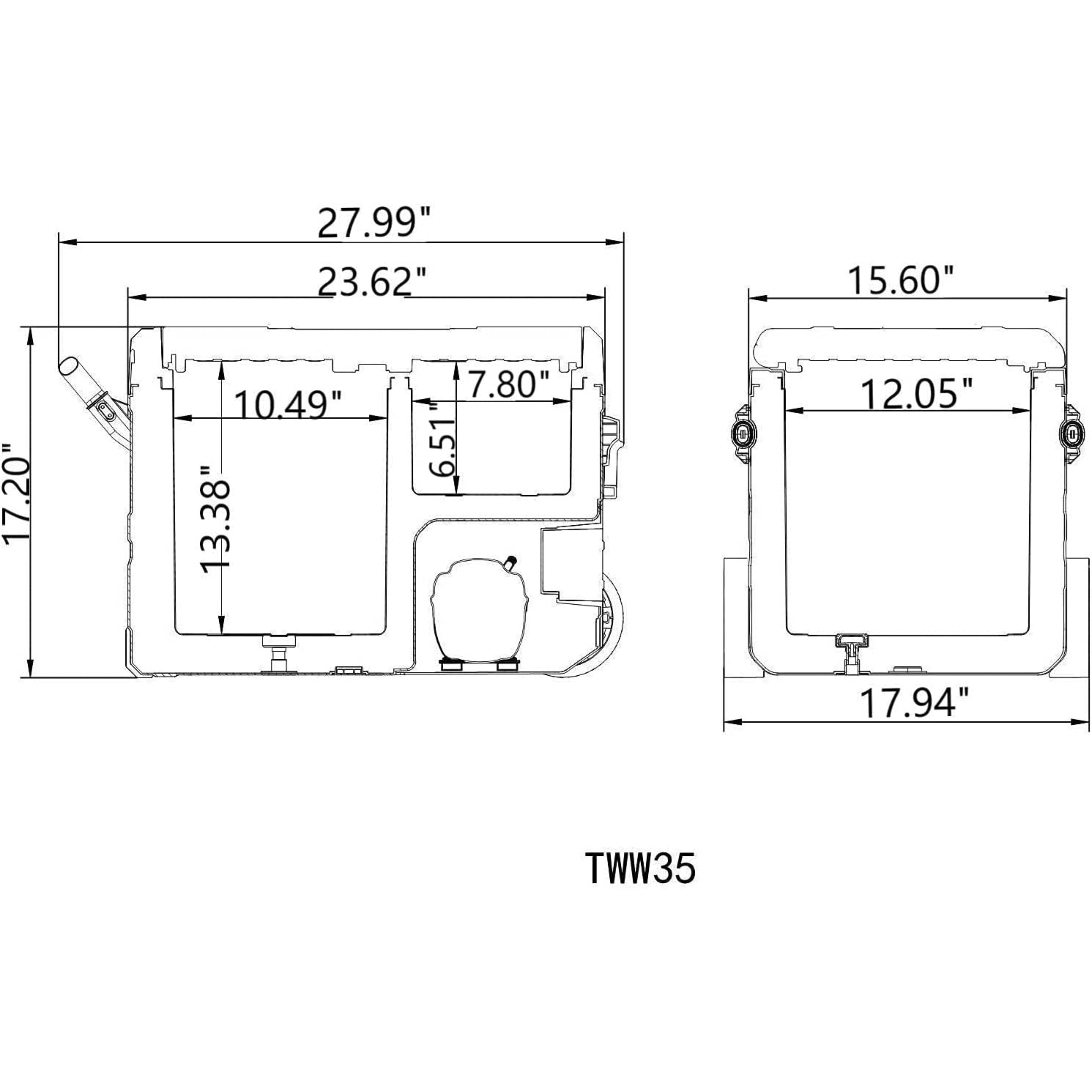 Frødak FDTWW35 Portable Dual Zone Car Fridge With Wheels - Bild 4